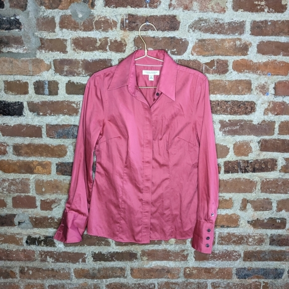 Banana‎ Republic Size 8 Non-Iron Fitted Stretch Long Sleeve Button Down Shirt